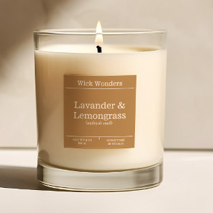 Gold Boho Minimalistisches Candle Making Label Quadratischer Aufkleber