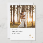 Gold Boho Modernes Minimalistisches Foto Save The Date (Vorderseite)