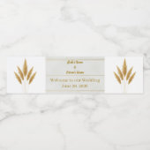 Gold Boho Pampas Grass Summer Wedding Water Bottle Wasserflaschenetikett (Einzelnes Label)