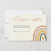 Gold Boho Rainbow Baby Dusche Windel Raffekarte Einladung (Vorderseite)