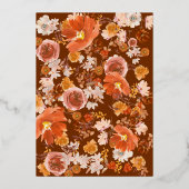 Gold Boho Terracotta Frame Wreath Floral Abundtion Folieneinladung (Rückseite)