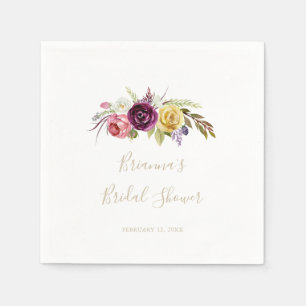 Gold Boho Tropical Floral Brautparty Napkins Serviette