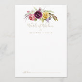 Gold Boho Tropical Floral Wedding Words of Wisdom Hinweiskarte (Vorderseite)
