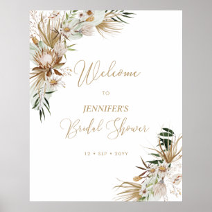 Gold Boho Wedding Brautparty Willkommen Poster