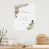 Gold Boho Wedding Brautparty Willkommen Poster (Küche)
