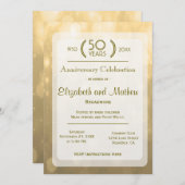 Gold Bokeh | 50 Jahre Einladung (Vorne/Hinten)