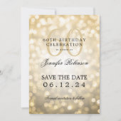 Gold Bokeh 60. Geburtstag Save the Date Einladung (Vorderseite)