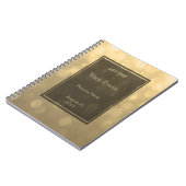Gold Bokeh beleuchtet Gast-Buch Notizblock (Linke Seite)