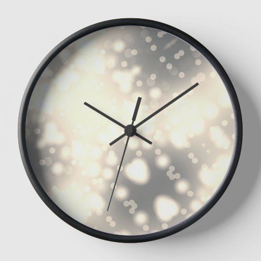 Gold Bokeh Bubble Lights Glamour Uhr (Vorderseite)