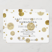 Gold Bokeh Confetti Dos Babydusche Einladung (Vorne/Hinten)