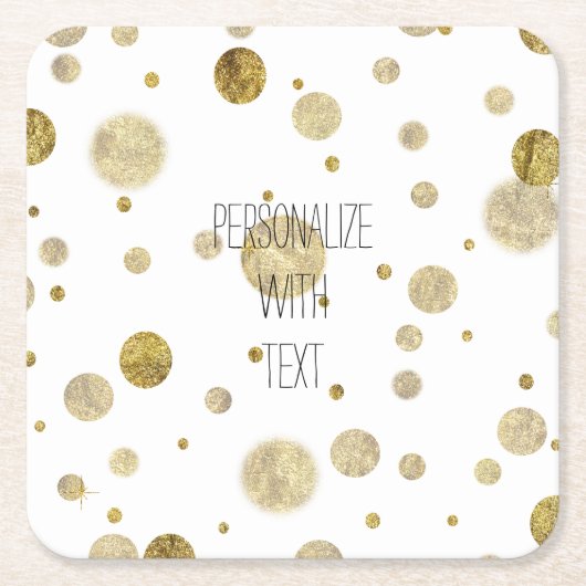 Gold Bokeh Confetti Dots Rechteckiger Pappuntersetzer (Vorderseite)