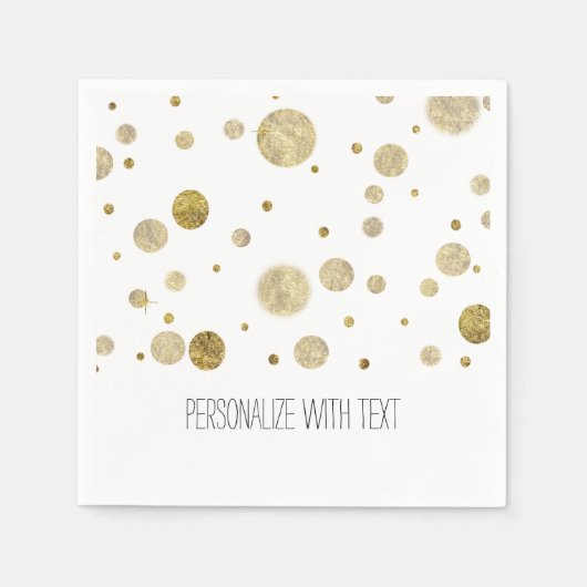 Gold Bokeh Confetti Dots Serviette (Vorderseite)