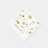 Gold Bokeh Confetti Dots Serviette (Ecke)