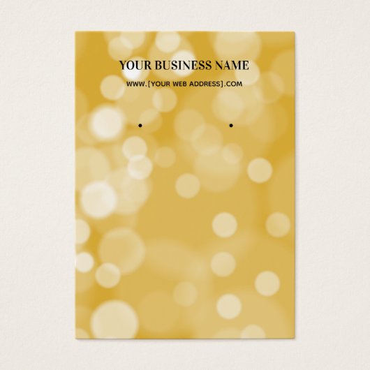 Gold Bokeh Earring Display Card (Vorderseite)