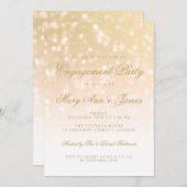 Gold-Bokeh-Funkelleuchten Einladung (Vorne/Hinten)