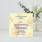 Gold Bokeh Ivory Sepia Floral Glitzer Wedding Einladung (Stehend Vorderseite)