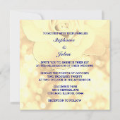 Gold Bokeh Ivory Sepia Floral Glitzer Wedding Einladung (Vorderseite)