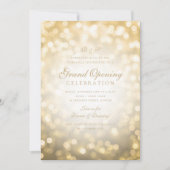 Gold Bokeh Lights Corporate Grand Opening Einladung (Vorderseite)