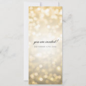 Gold Bokeh Lights Elegante Hochzeit Einladung (Rückseite)
