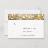 Gold Bokeh Lights Elegante Hochzeitsfeier UAWG RSVP Karte (Vorderseite)