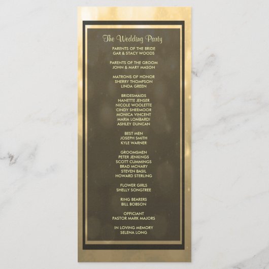 Gold Bokeh Lights Guest Program Programm (Rückseite)