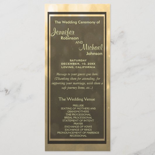 Gold Bokeh Lights Guest Program Programm (Vorderseite)