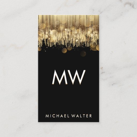 Gold Bokeh | Luxuriöser Abstrakter Hintergrund Visitenkarte (Vorderseite)