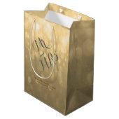 Gold Bokeh | Medium Bag Mittlere Geschenktüte (Rückseite Schrägansicht)