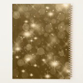 Gold Bokeh Modern Monogram Sparkle Planner Planer (Rückseite)