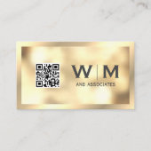 Gold Bokeh Monogram | QR CODE Visitenkarte (Vorderseite)