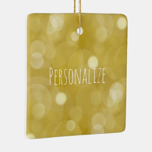 Gold Bokeh Personalisiert Keramikornament (Rechts)
