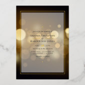 Gold Bokeh Wedding Foil Einladung (Vorderseite)
