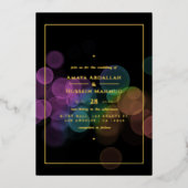 Gold Bokeh Wedding Foil Einladung (Vorderseite)