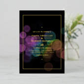 Gold Bokeh Wedding Foil Einladung (Stehend vorne)