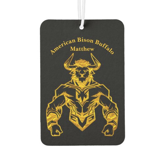 Gold Bold Bison Graphic Design Autolufterfrischer (Rückseite)