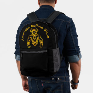 Gold Bold Bison Graphic Design Bedruckter Rucksack
