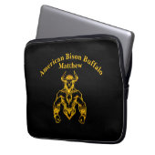Gold Bold Bison Graphic Design Laptopschutzhülle (Vorderseite Links)