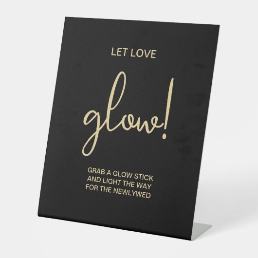 Gold Bold Handritten Script Gelassen Liebe Glow We Sockelschild (Vorderseite)