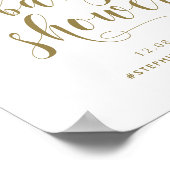 Gold Bold Script Baby Dusche Willkommen Poster (Ecke)