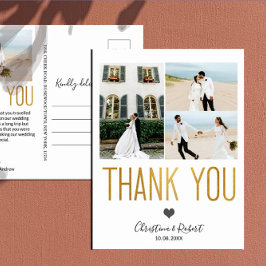 Gold Bold Vielen Dank Custom Foto Hochzeit Danke Postkarte