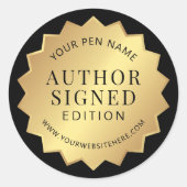 Gold Book Signing Sticker für Autor signed Edition (Vorderseite)