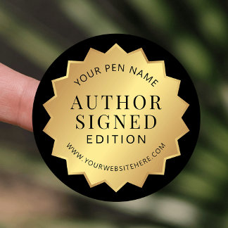 Gold Book Signing Sticker für Autor signed Edition