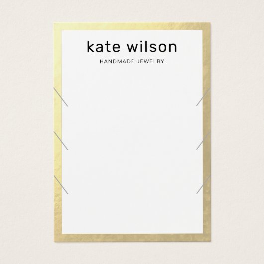 Gold Border 3 Necklace Bracelet Display Card (Vorderseite)