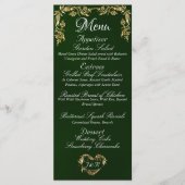Gold Border auf Emerald Wedding Menu Menükarte (Vorderseite)