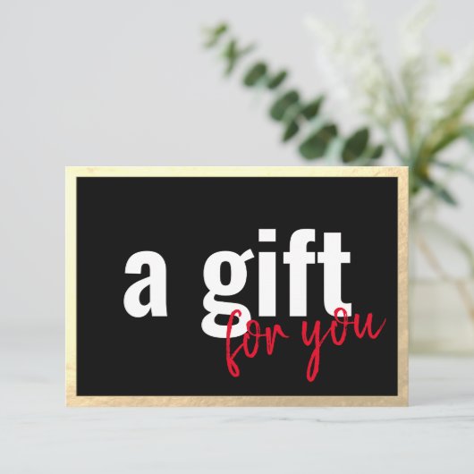 Gold Border Black Gift Certificate Einladung (Stehend Vorderseite)