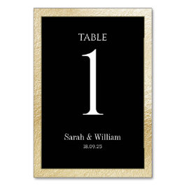 Gold Border Black Wedding Tischnummer