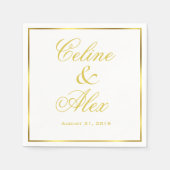 Gold Border Cocktail wählen Sie Ihre Hintergrundfa Serviette (Vorderseite)