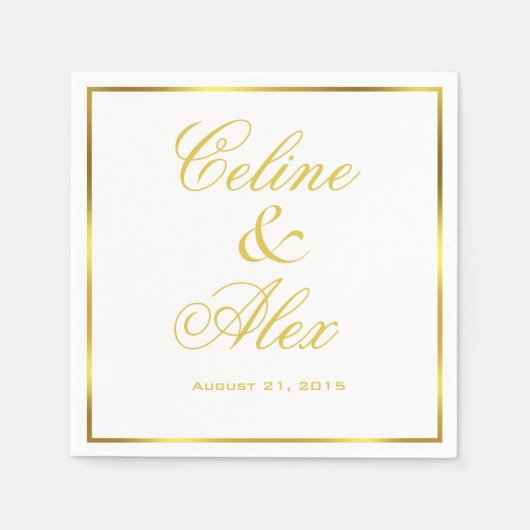 Gold Border Cocktail wählen Sie Ihre Hintergrundfa Serviette (Vorderseite)