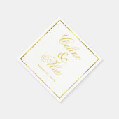 Gold Border Cocktail wählen Sie Ihre Hintergrundfa Serviette (Ecke)