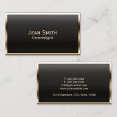 Gold Border Cosmetologe Business Card Visitenkarte (Vorne/Hinten)